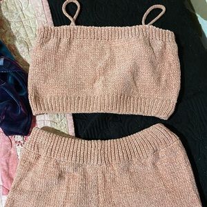 Ribbed lounge set. Never worn